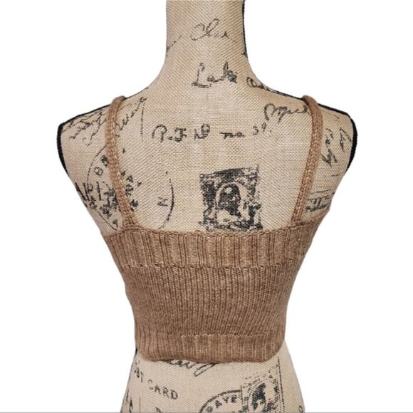 Joie 2 pc Tan and Pink Floral Crocheted Track and Sweater Size Small - Picture 4 of 8